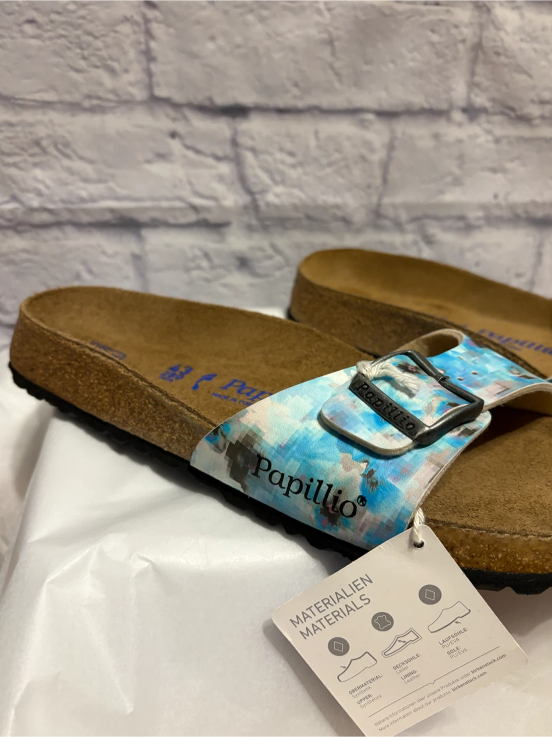 Papillio by Birkenstock Sandals Blue Floral Print Size 43 - photo 4