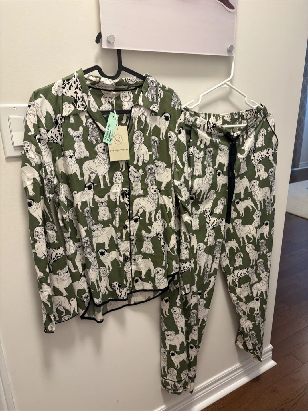 Cyberjammies Dog Print Pajama Set - Size 10