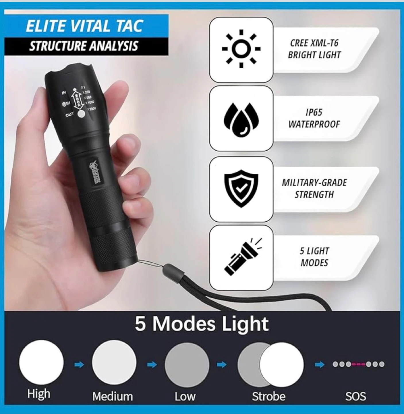 Elite Vital Tac Zoomable LED Flashlight - photo 2
