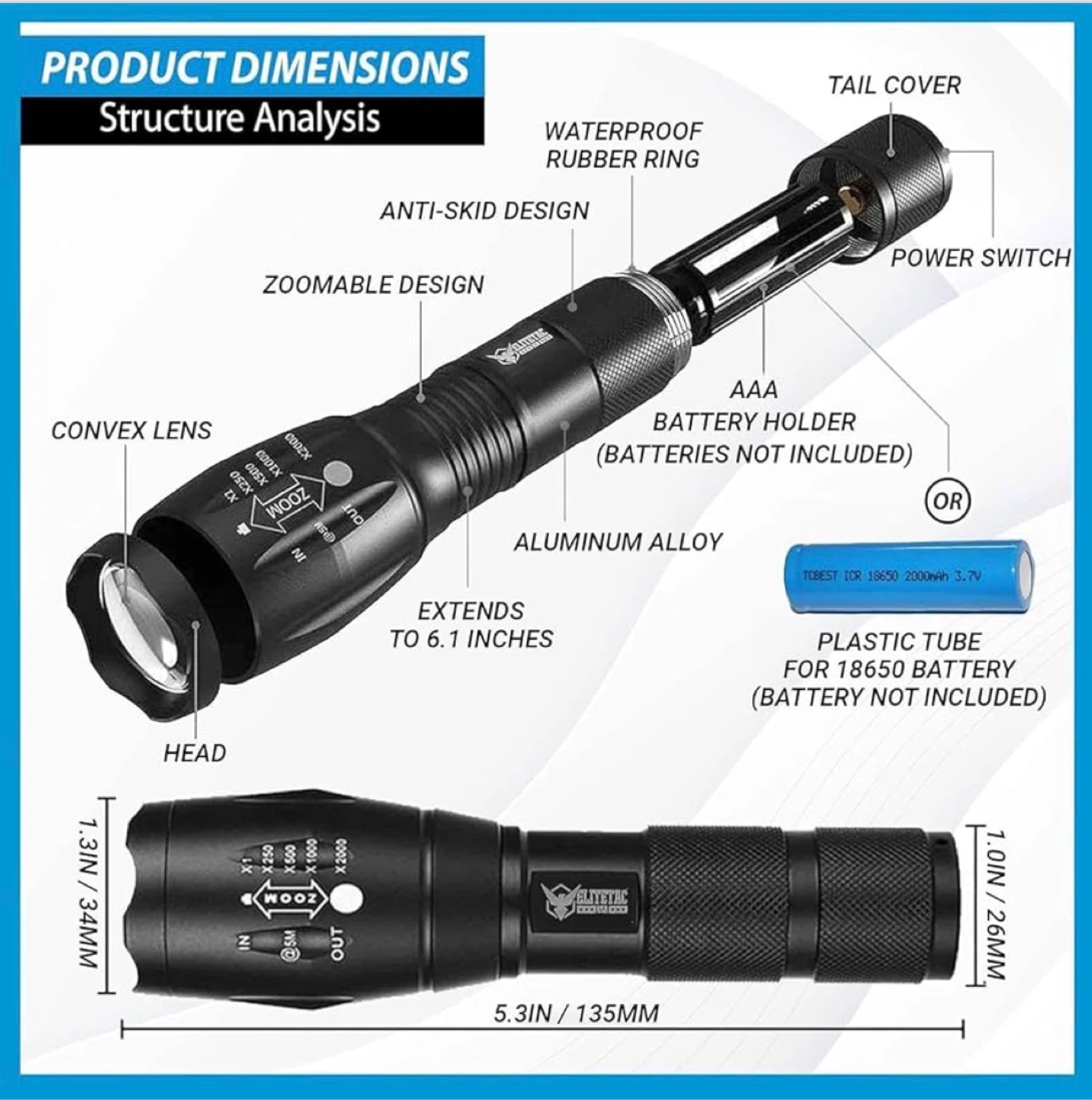 Elite Vital Tac Zoomable LED Flashlight - photo 3
