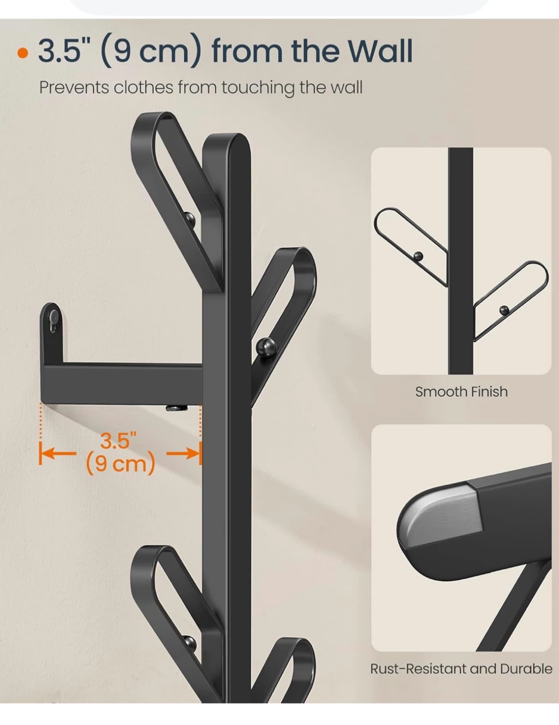 🧢 Wall-mounted coat rack featuring a branch-look design 🧥 - photo 4