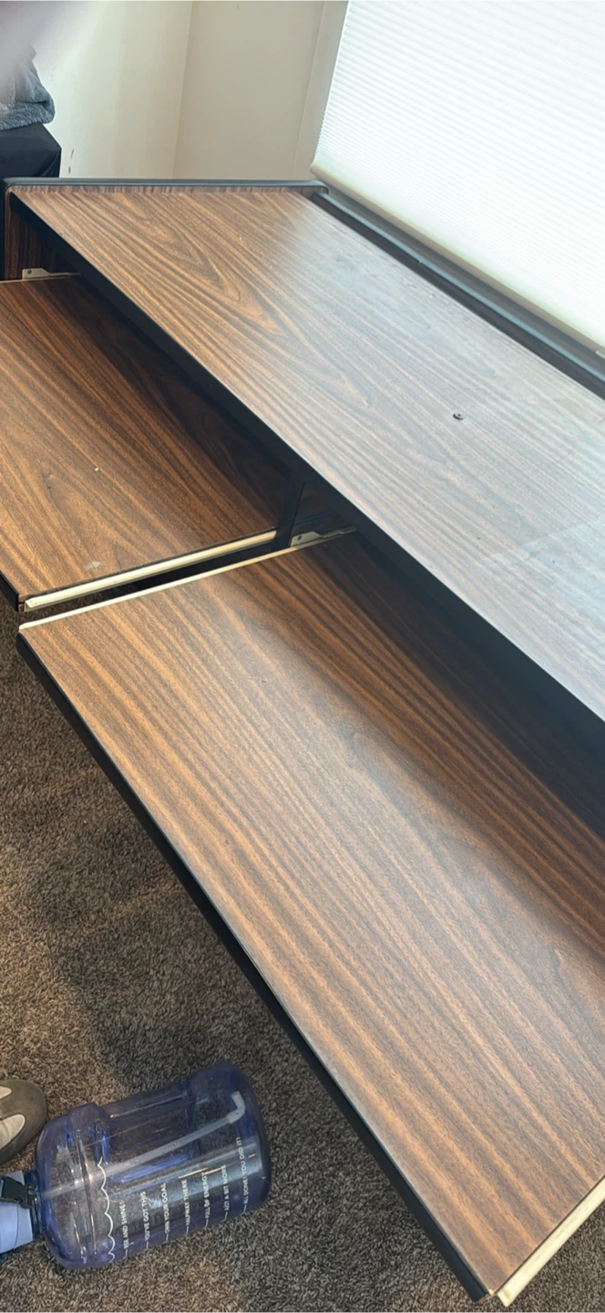 Wood Console Desk with Shelving - photo 2