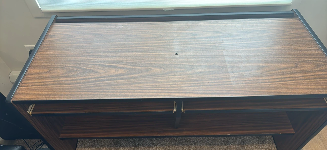 Wood Console Desk with Shelving - photo 3