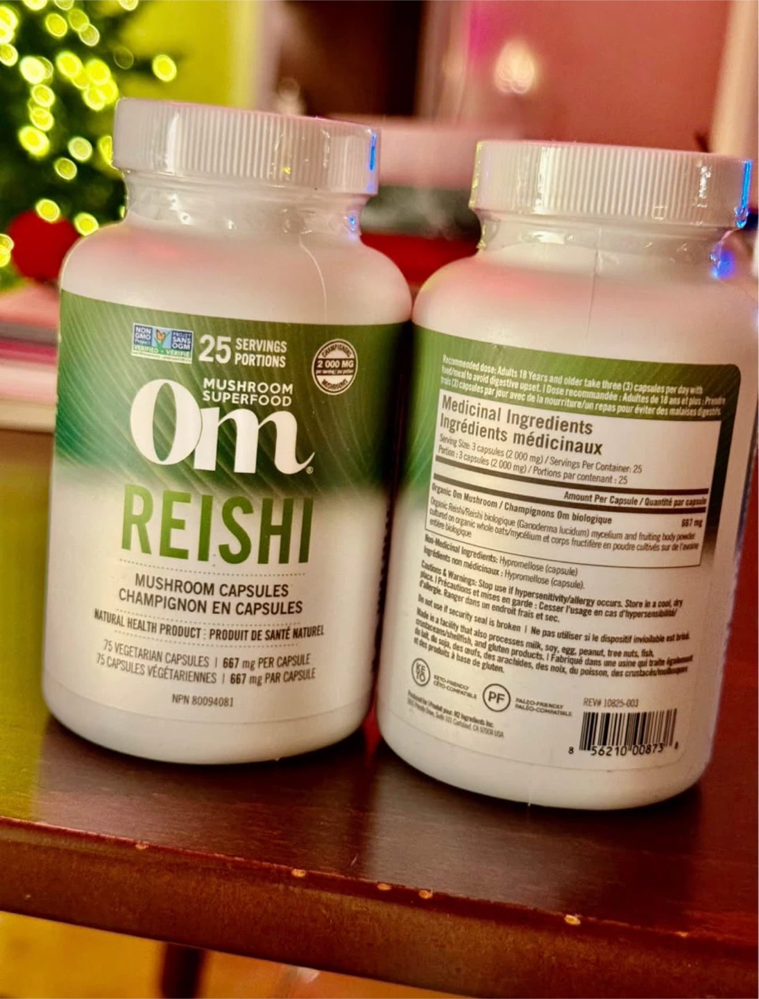 New Sealed OM Reishi Mushroom Capsules, 25 Count