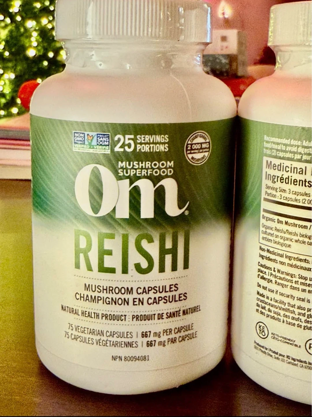 New Sealed OM Reishi Mushroom Capsules, 25 Count - photo 2