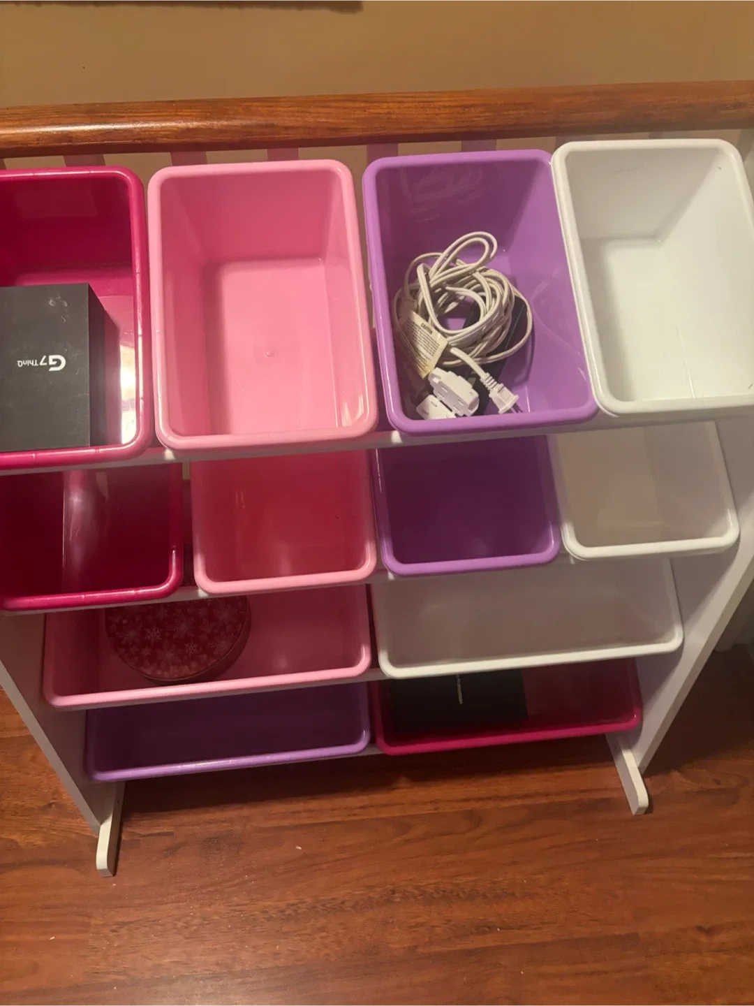 Toy Organizer White and Pink Storage Shelf Unit - photo 2