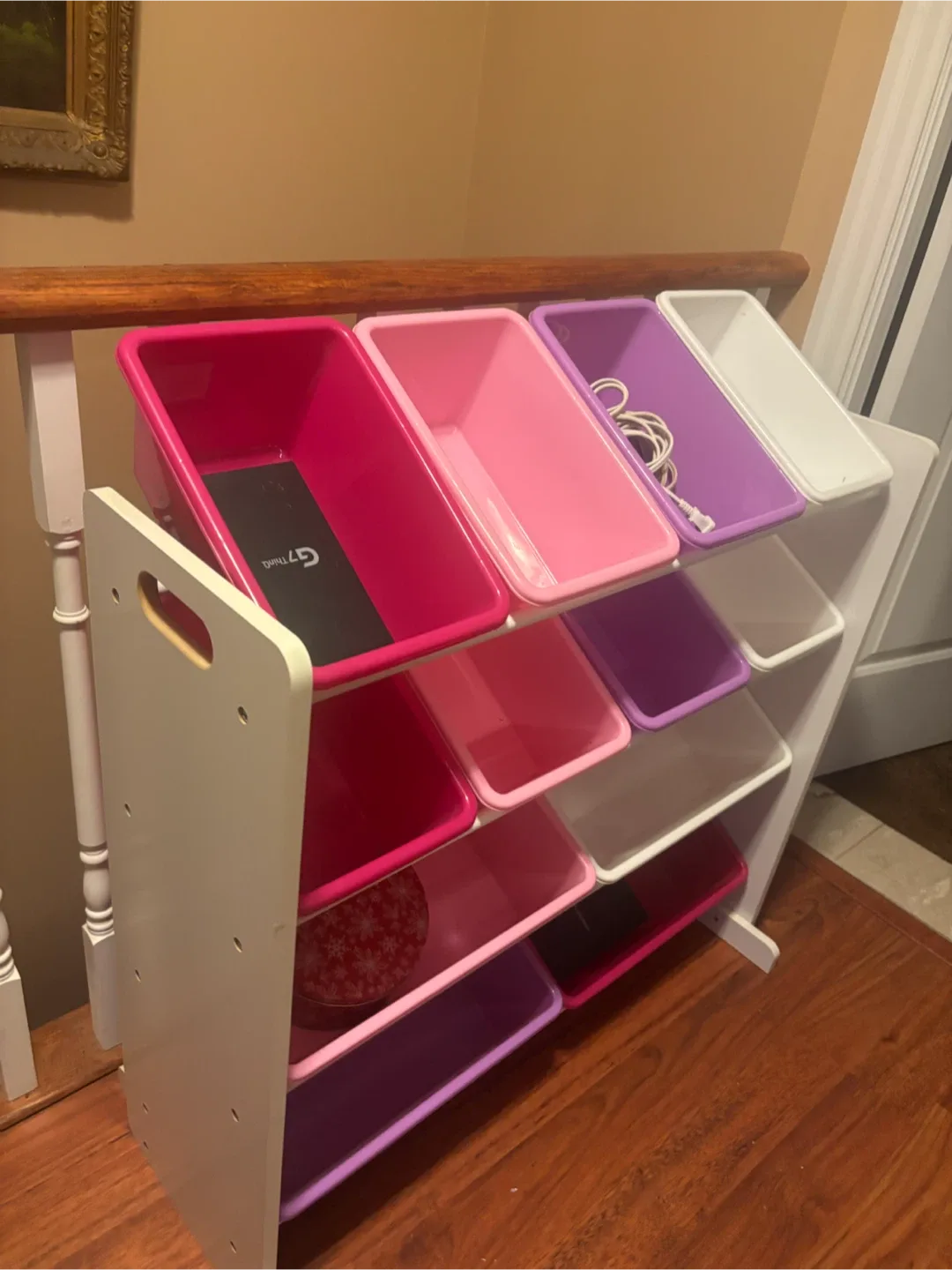 Toy Organizer White and Pink Storage Shelf Unit - photo 4