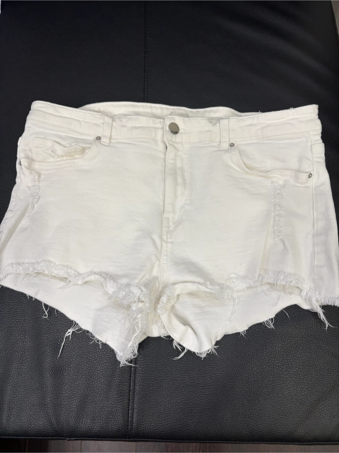 H&M White Denim Cut Off Shorts