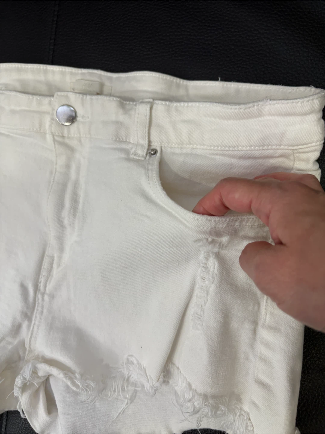 H&M White Denim Cut Off Shorts - photo 2