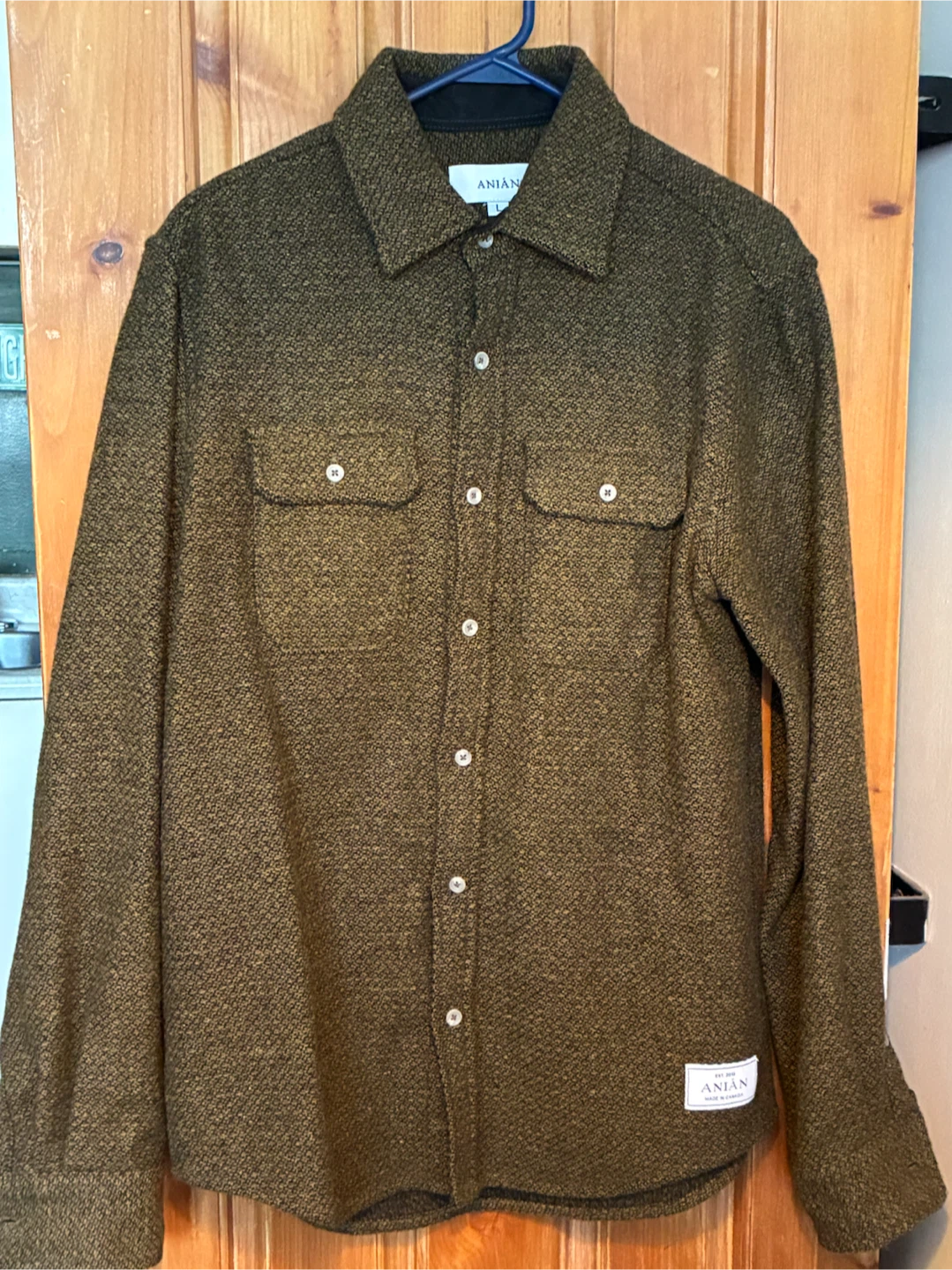 ANIÁN Berlino Wool Shacket - Large - Made in Canada