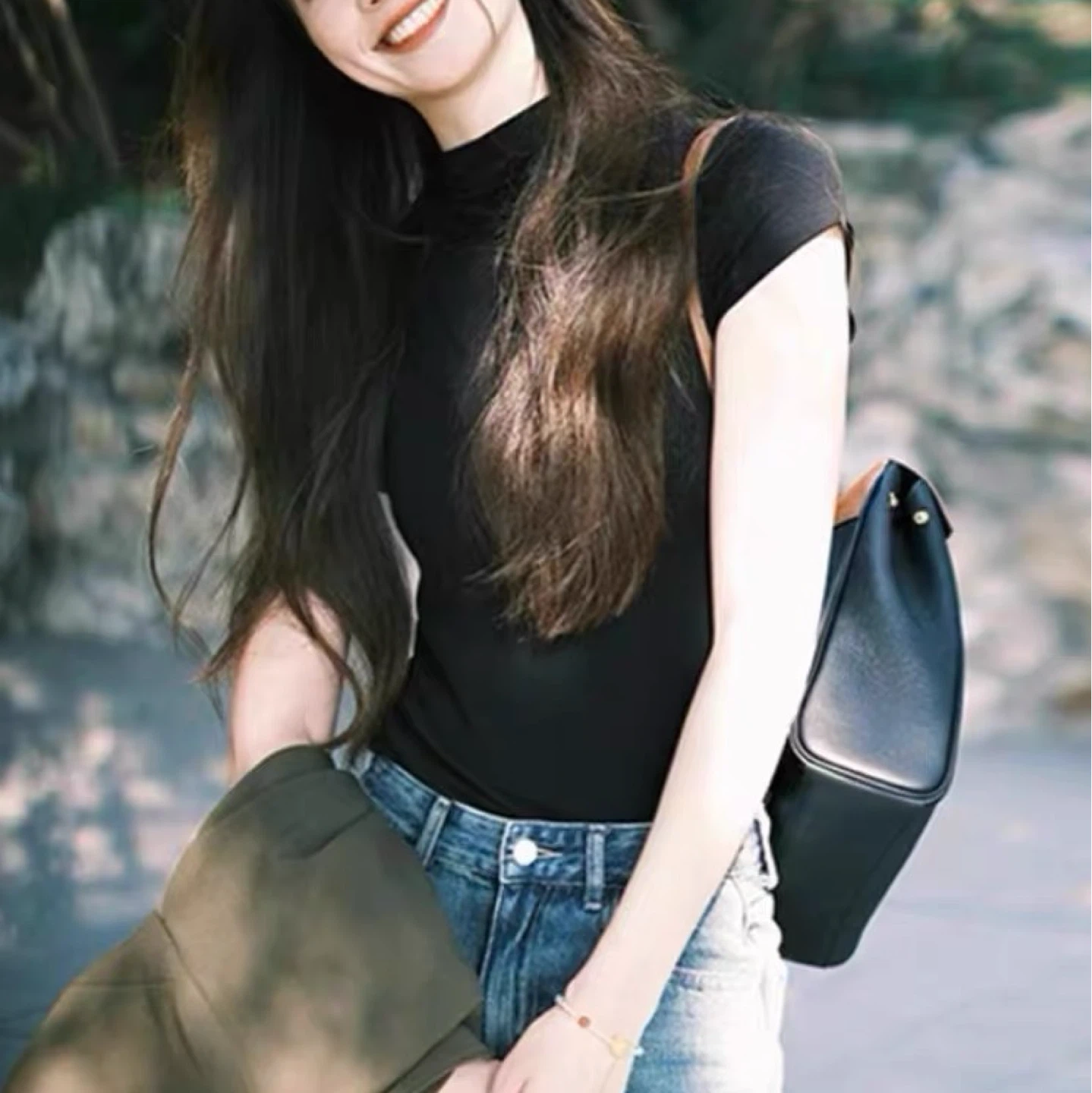 Black Turtle Neck T-Shirt - photo 2