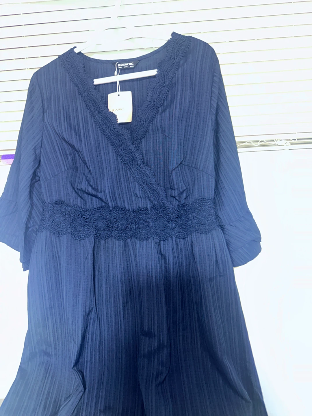 Bloomchic Navy Blue Lace Trim Dress - photo 3