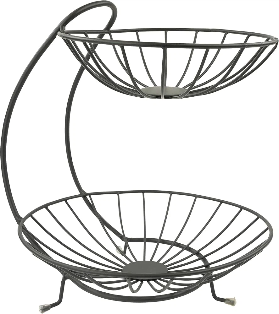 2-Tier Wire Fruit Bowl Stand
