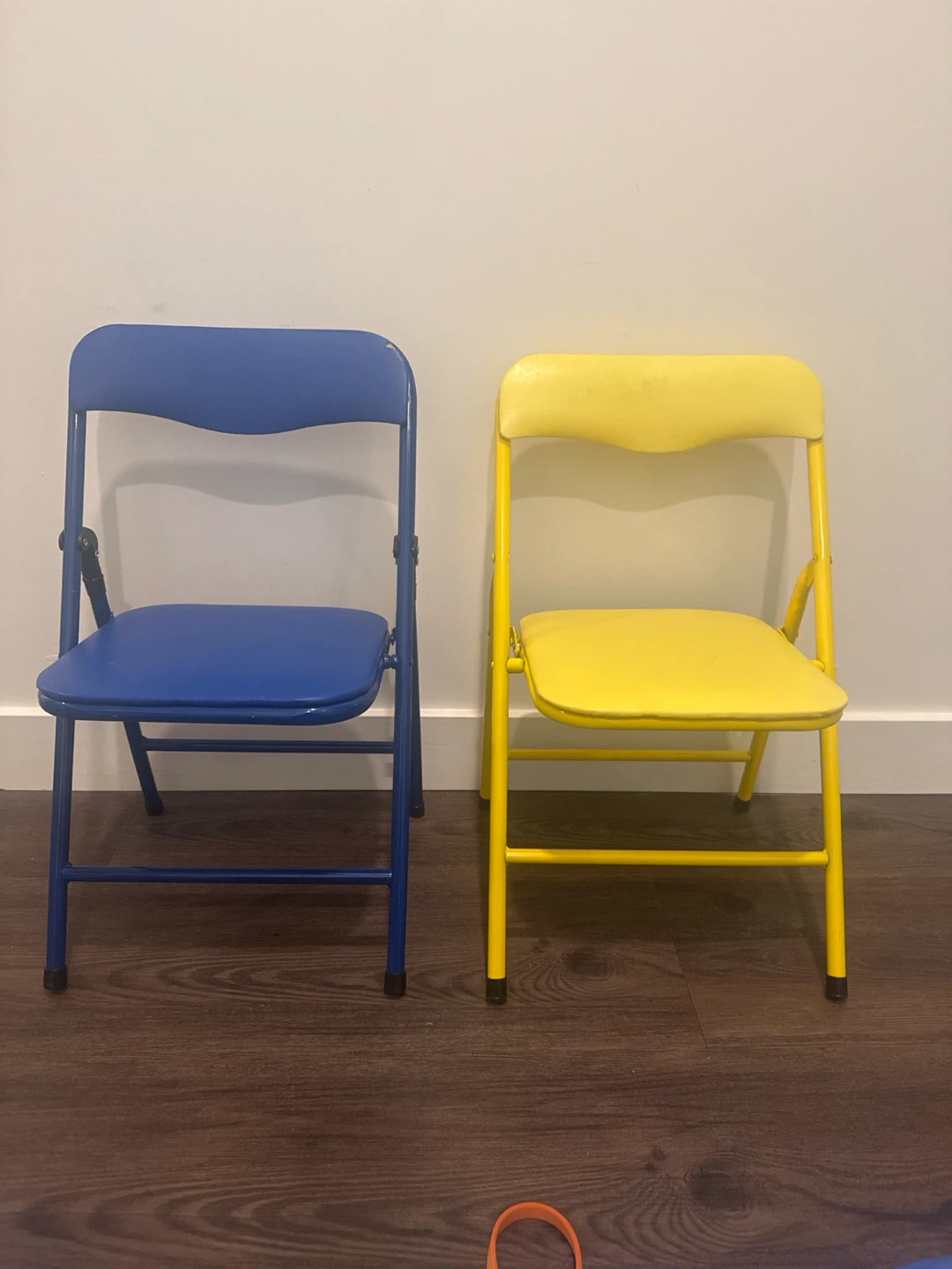 Blue and Yellow Folding Chairs with Child Safety Lock