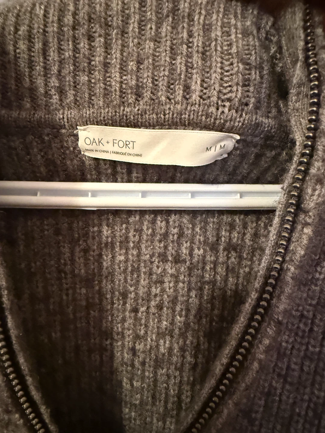 OAK + FORT Grey Zip-Up Knit Sweater - photo 2