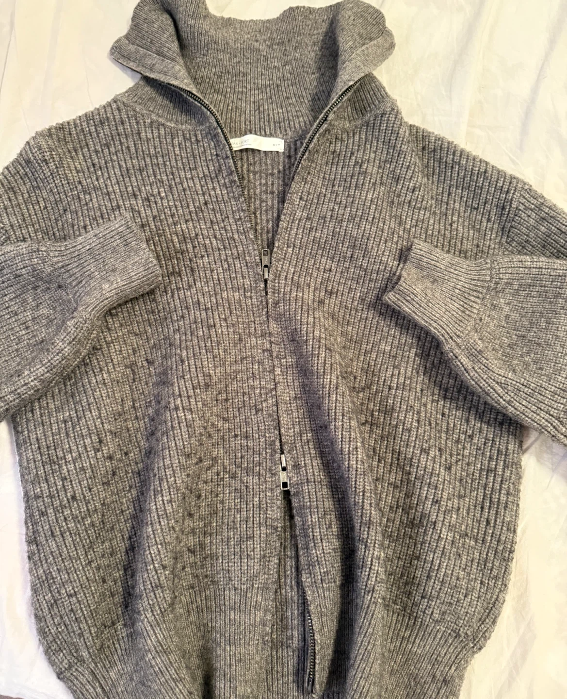 OAK + FORT Grey Zip-Up Knit Sweater - photo 3