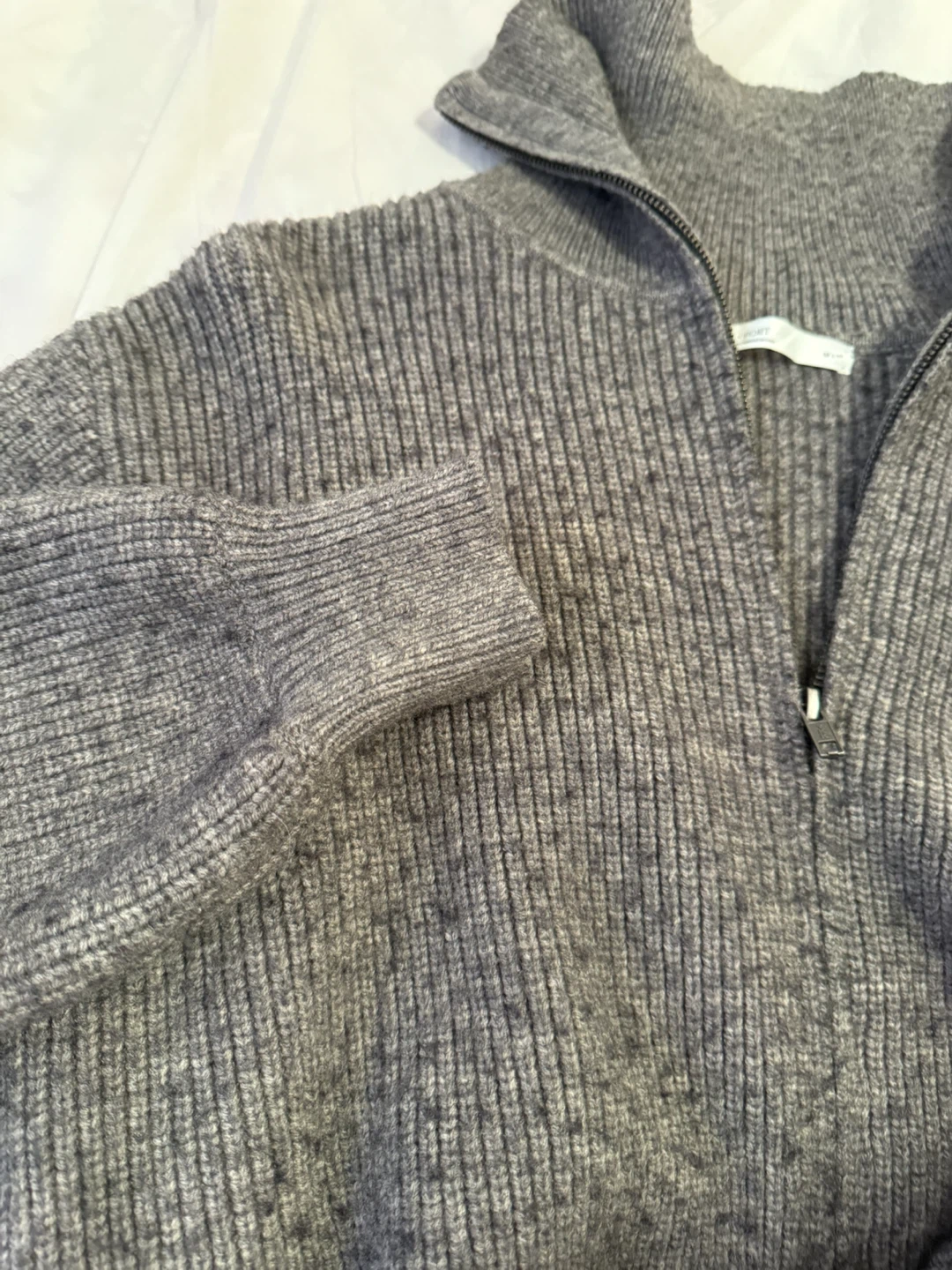 OAK + FORT Grey Zip-Up Knit Sweater - photo 4