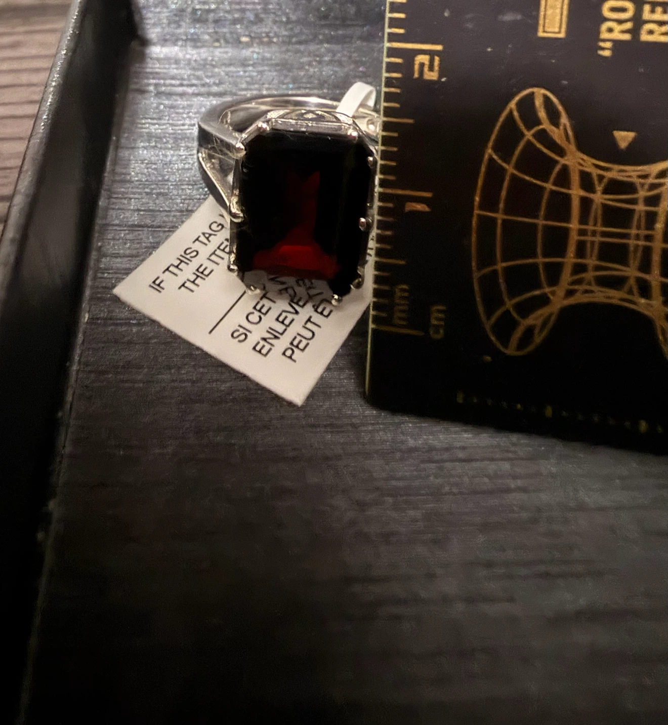 Sterling silver 925 Emerald Cut Garnet Ring size 6 - photo 4