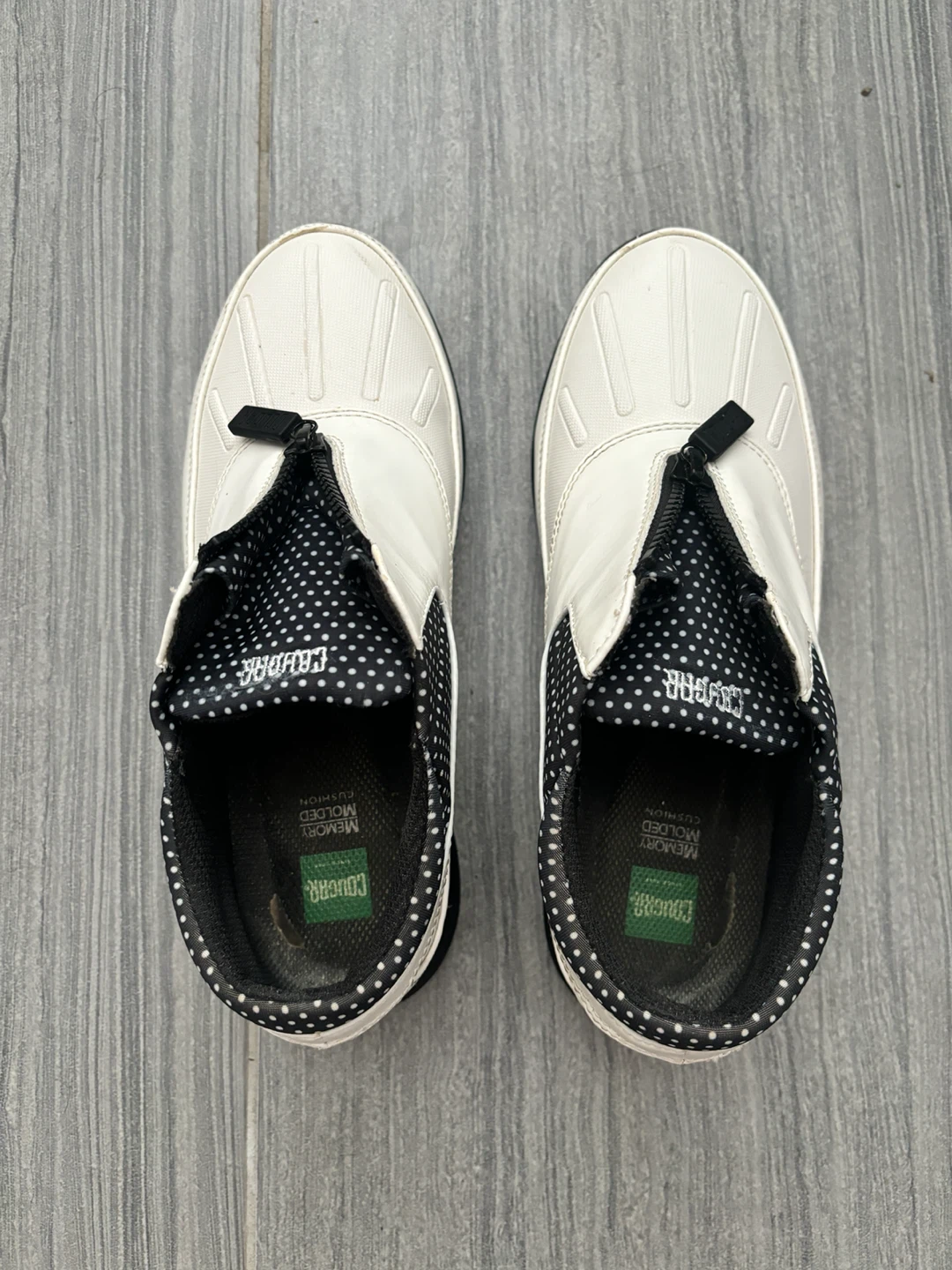 Cougar Women's White/Black Zip-Up Shoes