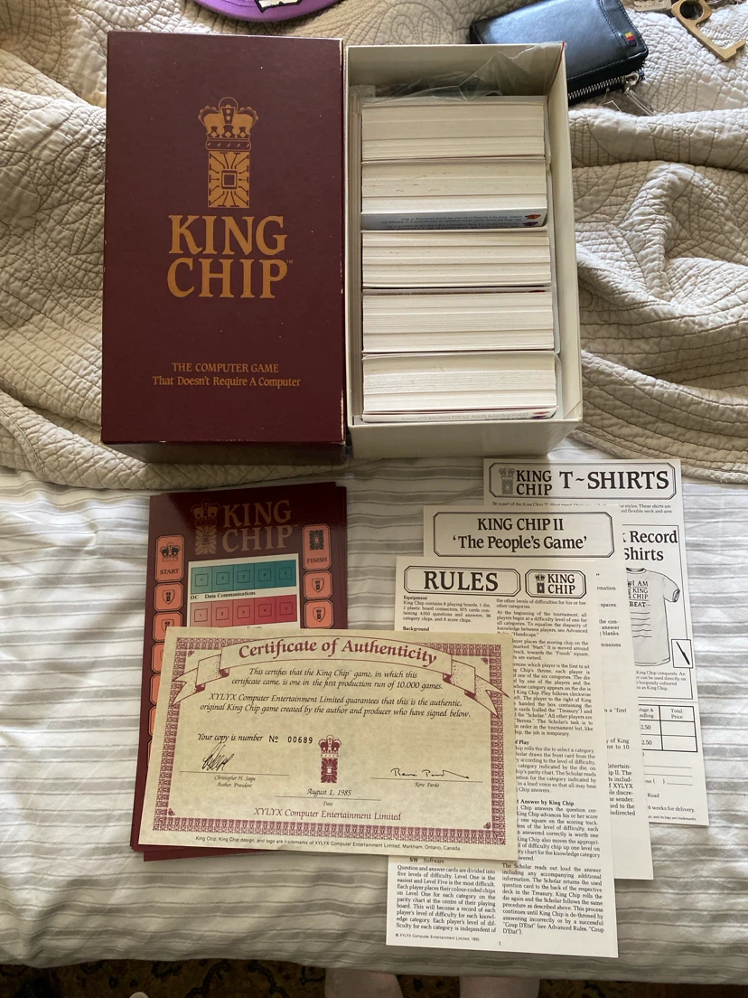 1985 King Chip Board Game by XYLYX Computer Entertainment