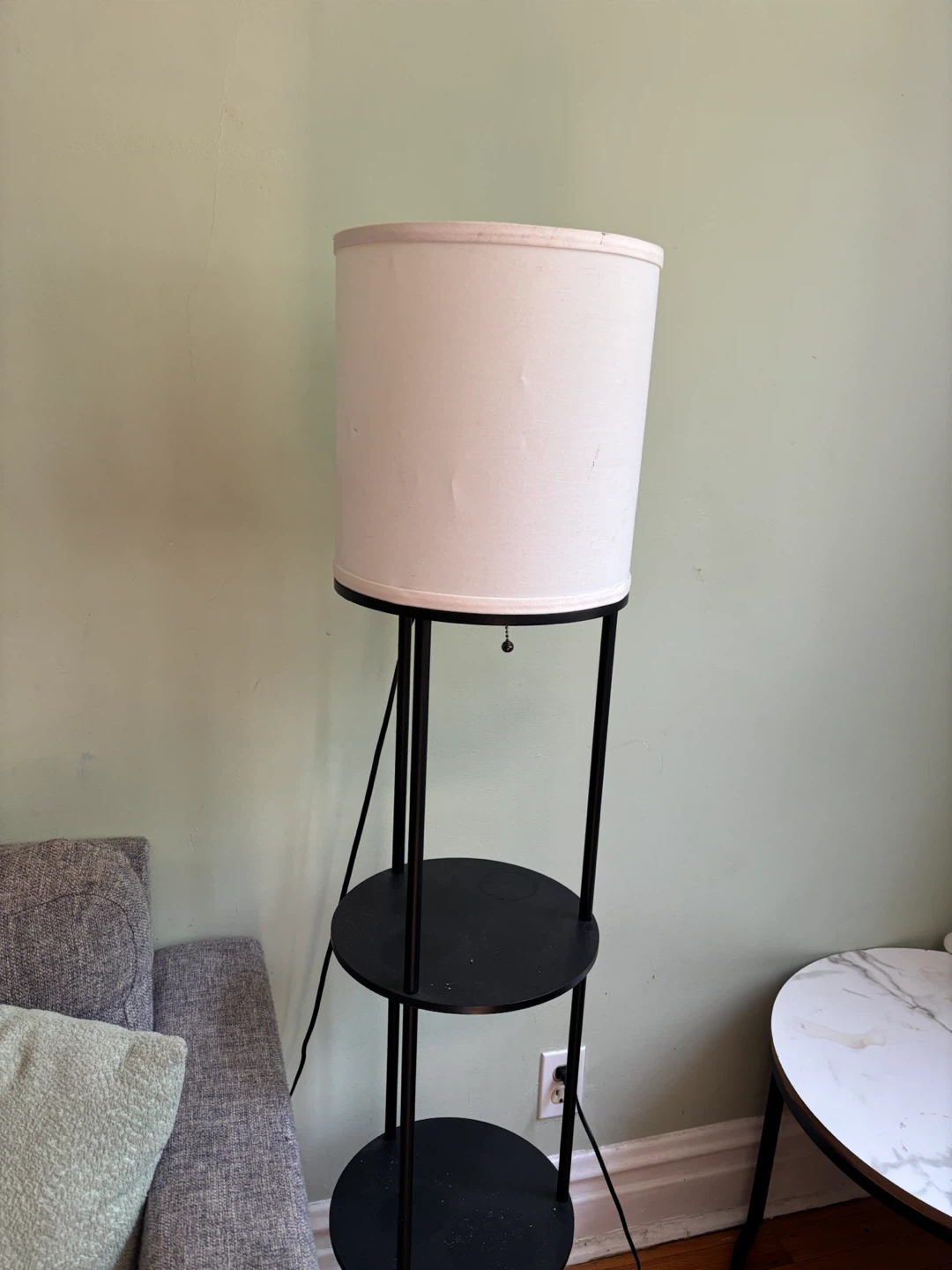 Black floor lamp with shelves - photo 3