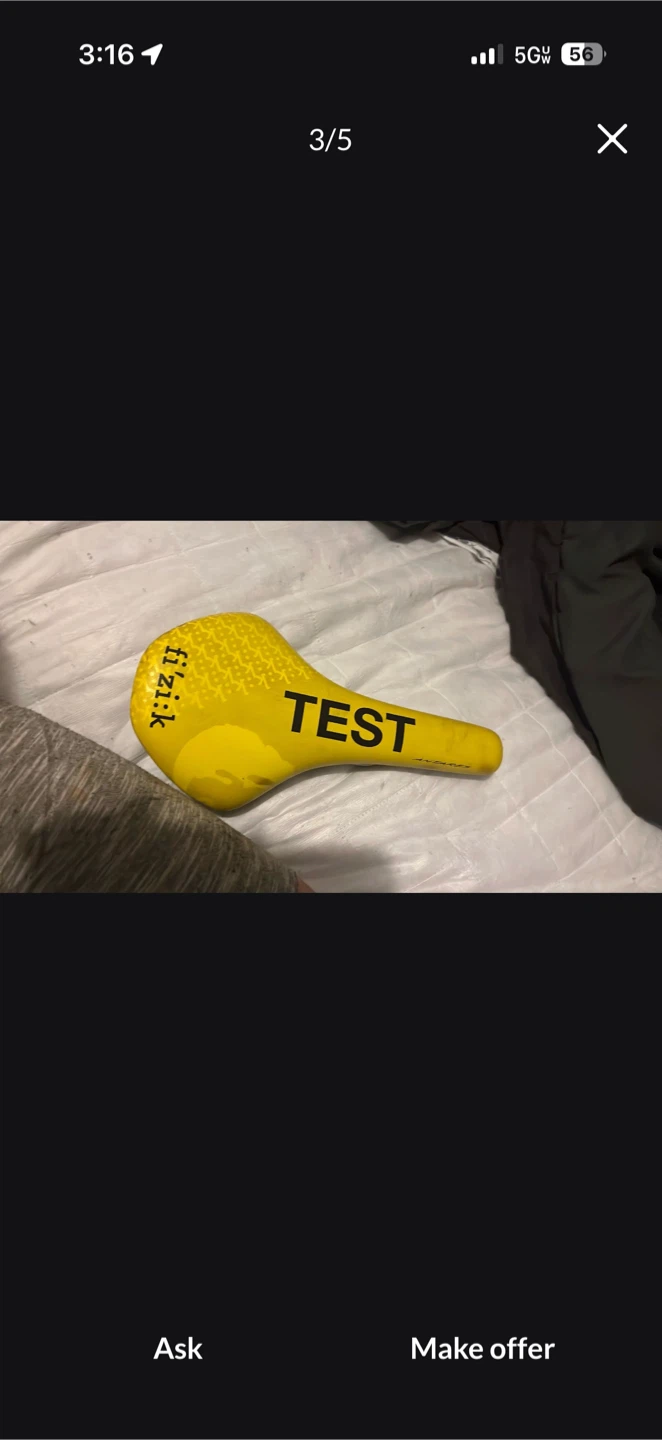 Fizik Yellow "TEST" Bike Saddle - photo 3