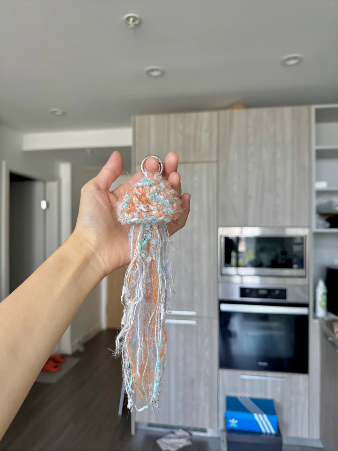 On sale! 100% Hand Crochet Jellyfish Keychain