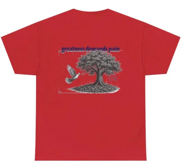 Graphic T-Shirt with "greatness demands pain" slogan - photo 3