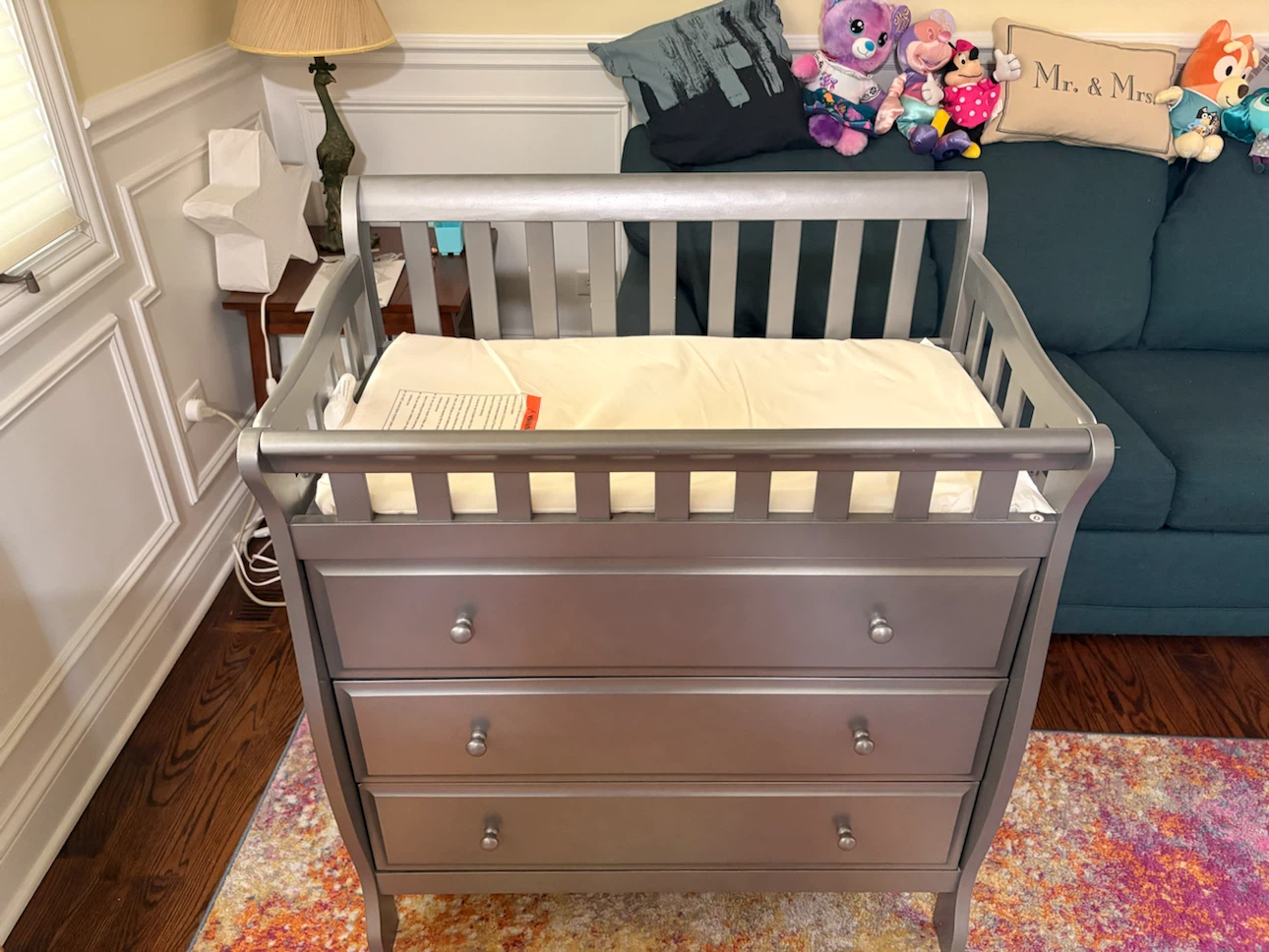 Dresser and Changing Table (Grey) - photo 2