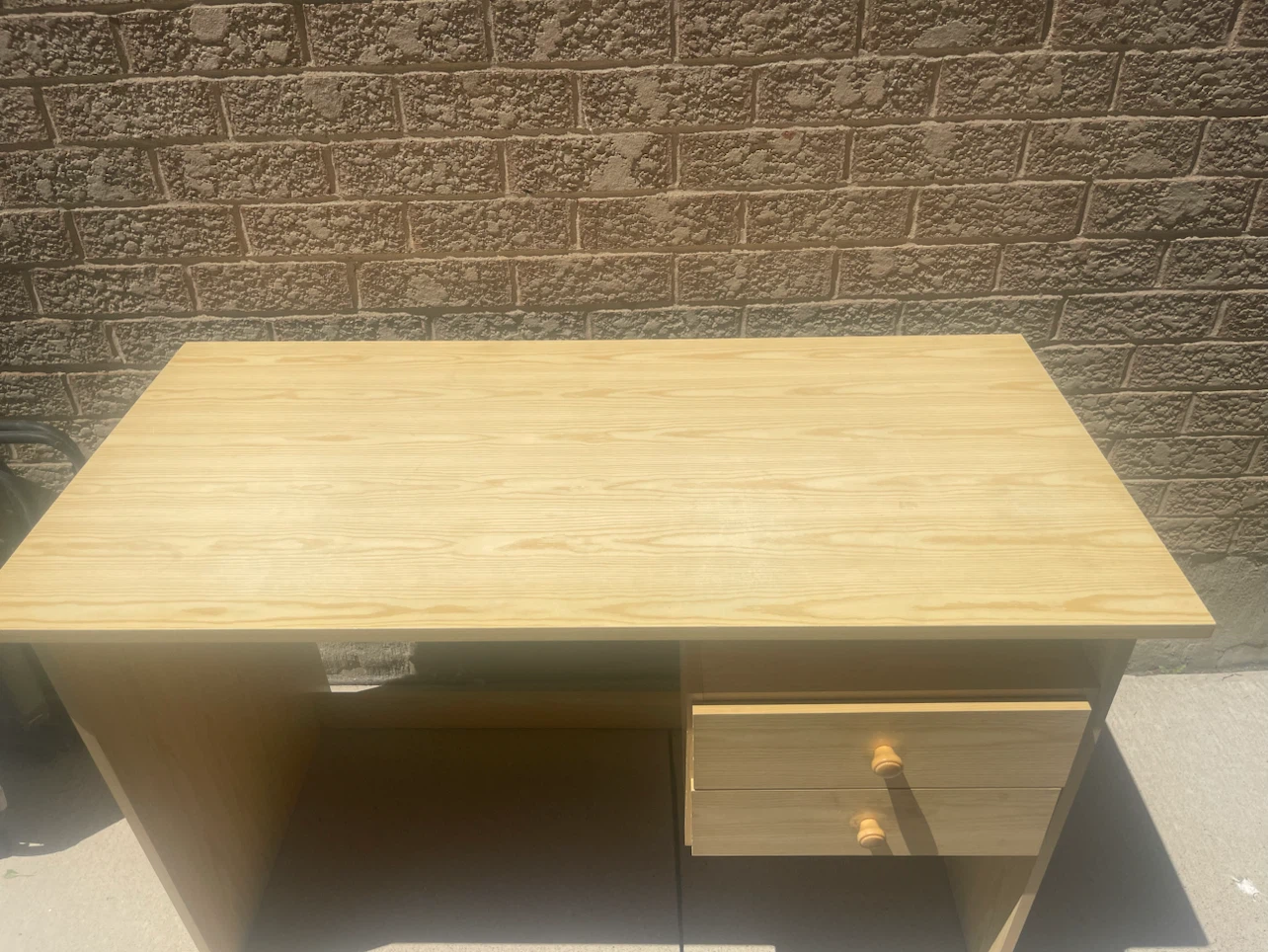 Light Wood Desk with Two Drawers - photo 2