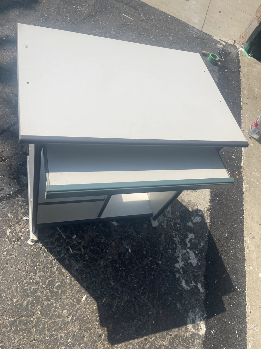 White Drafting Table with Shelf