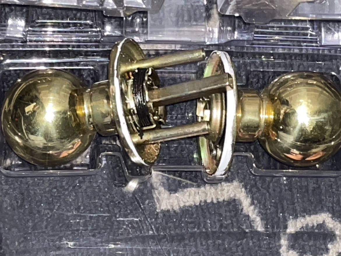 Used Brass Round Door Knob Set