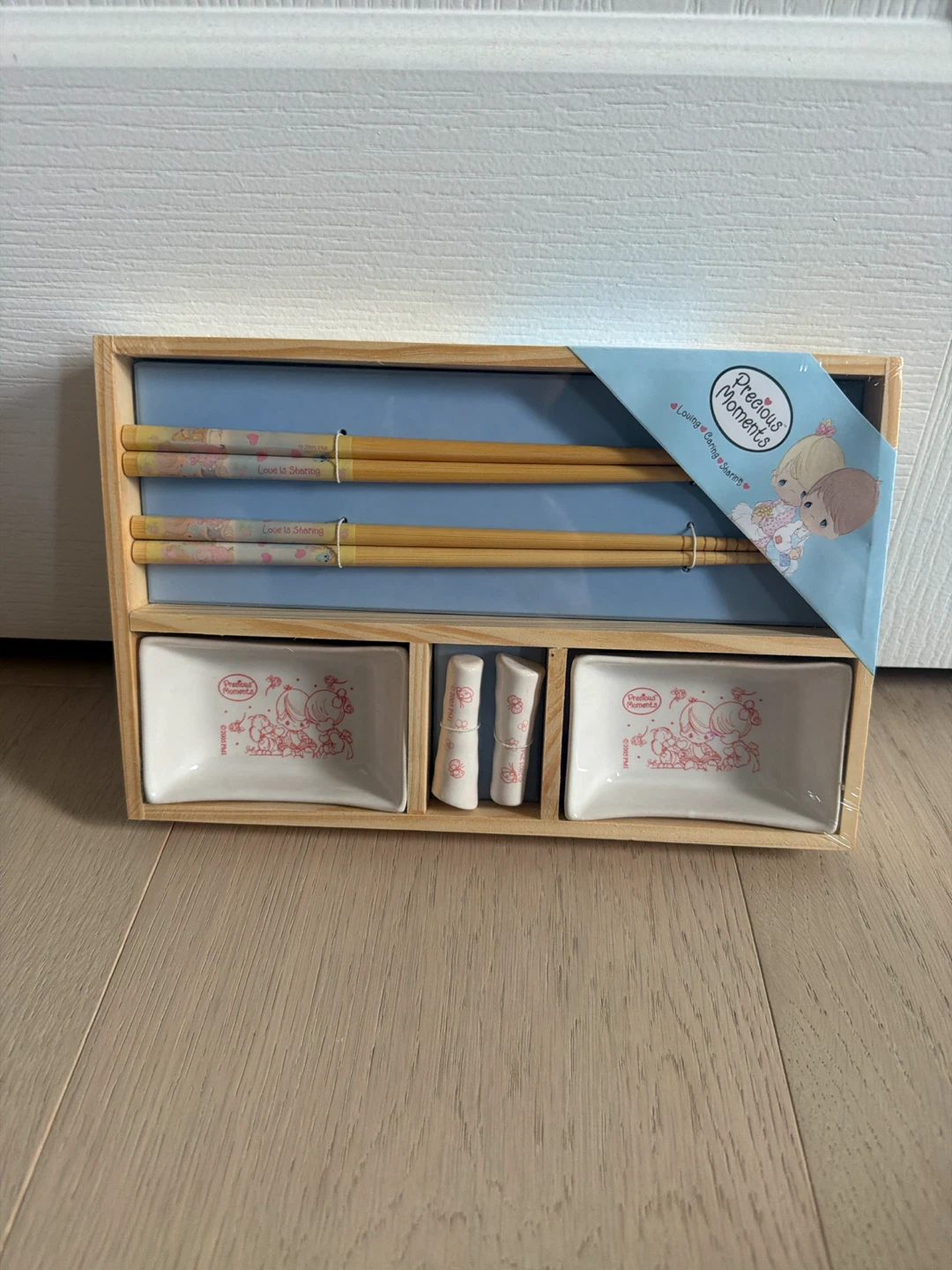 Precious Moments Chopstick and Sushi Dish Set