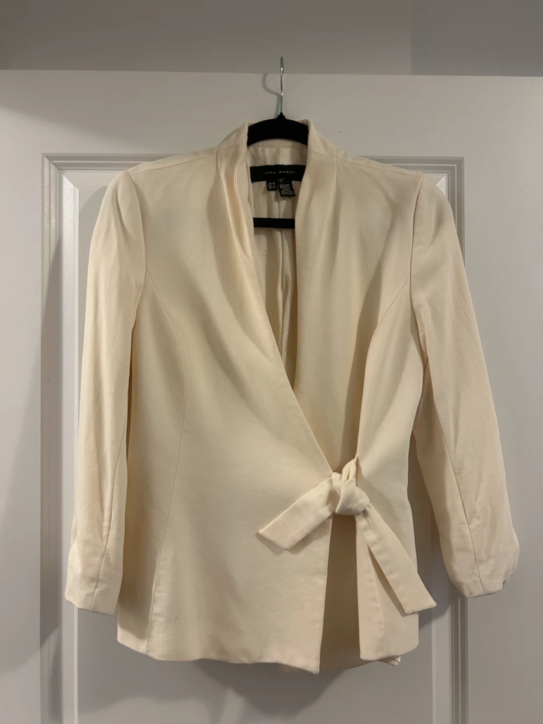 Zara Woman Cream Wrap Blazer