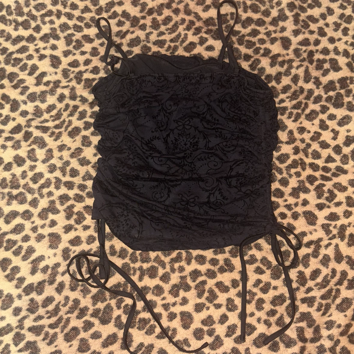 black mesh/velvet tank - photo 2