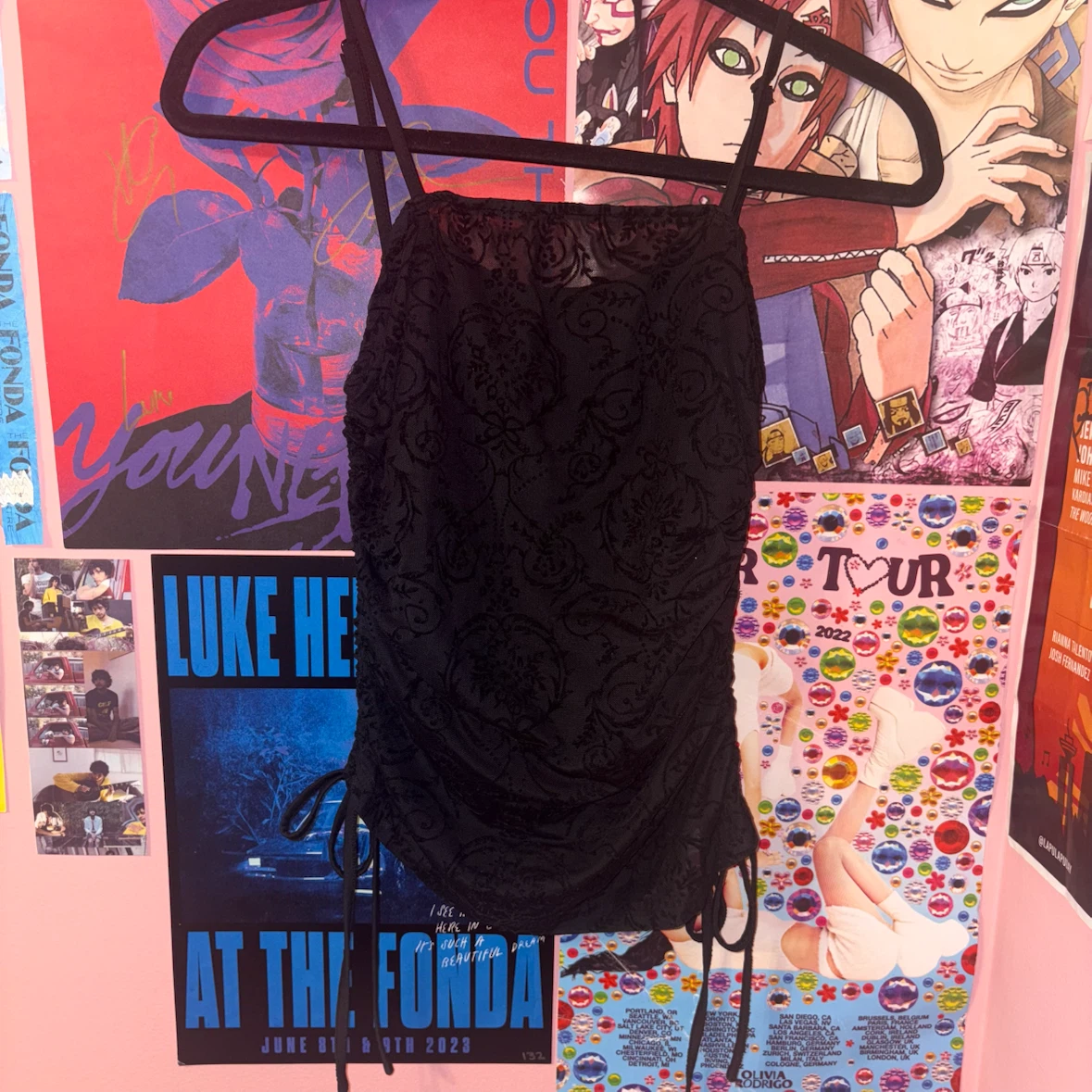 black mesh/velvet tank - photo 3