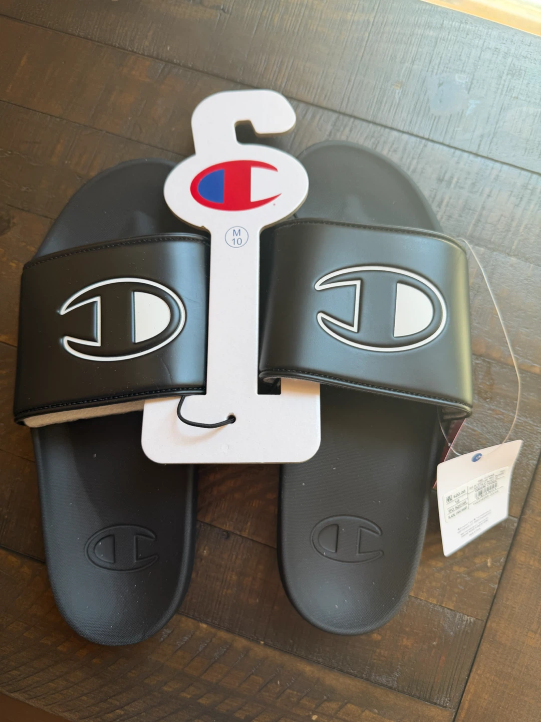 NWT! Men’s Champion IPO Squish Slide Sandals Black Size 10
