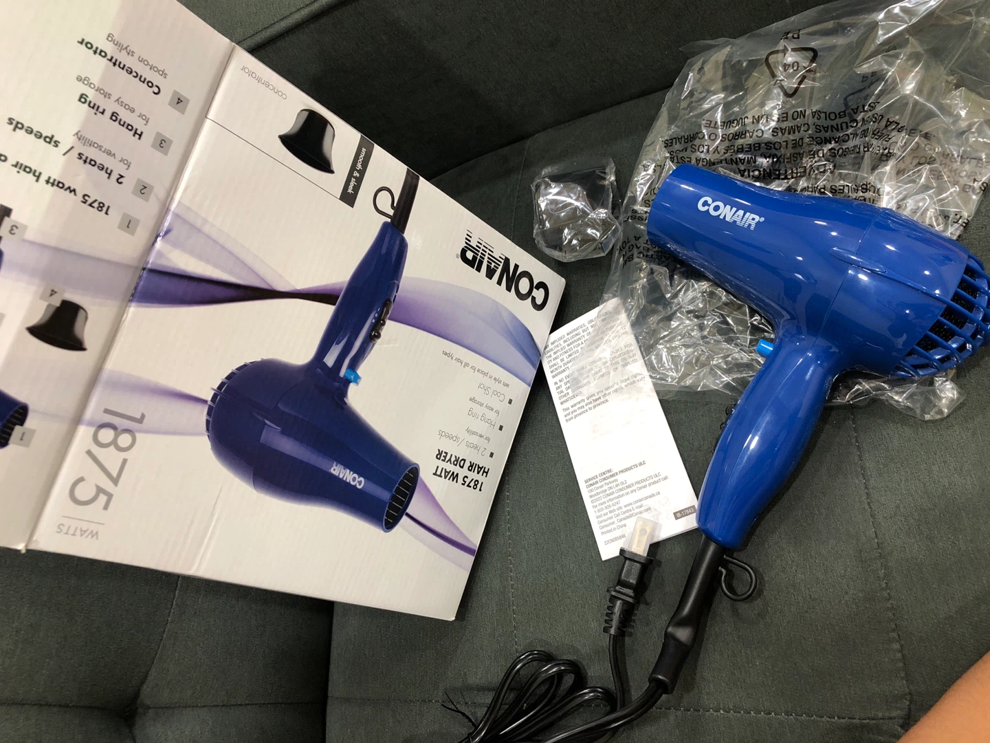 Hair Dryer Conair 1875 Watt - Blue