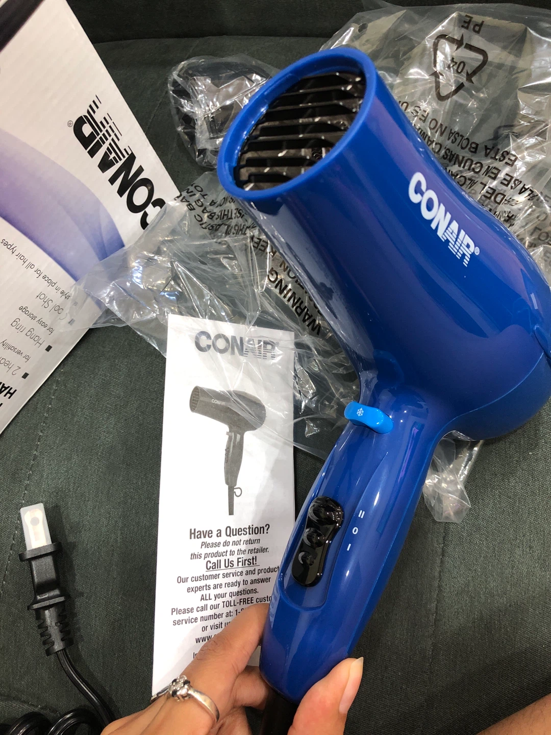 Hair Dryer Conair 1875 Watt - Blue - photo 2