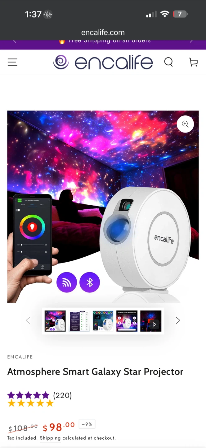 Encalife Atmosphere smart Galaxy Star Projector - photo 5