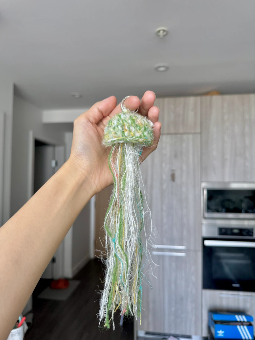 On sale! 100% Hand Crochet Jellyfish Keychain - photo 3