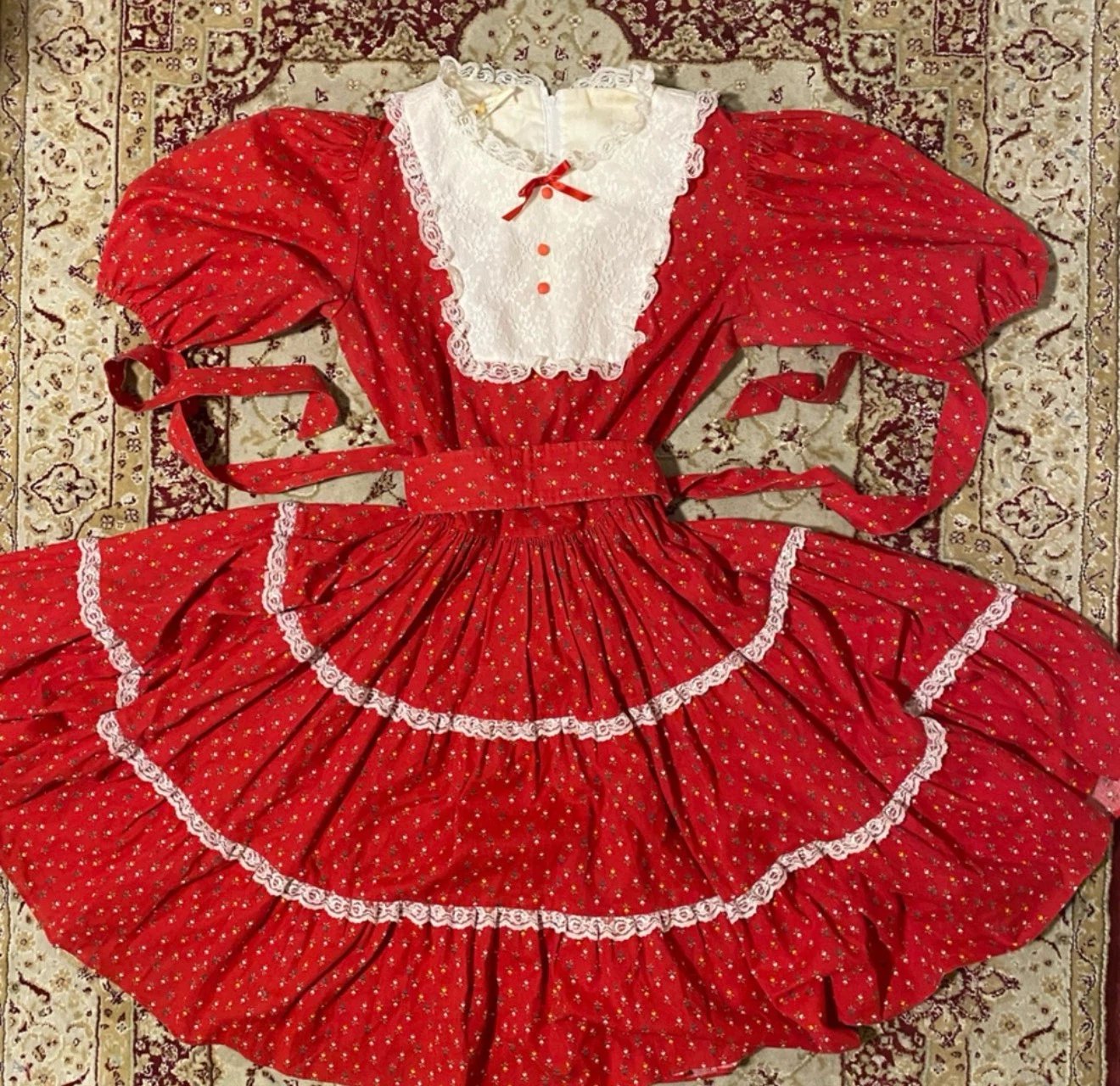 Jori Bee Red Floral Print Dress Size 14