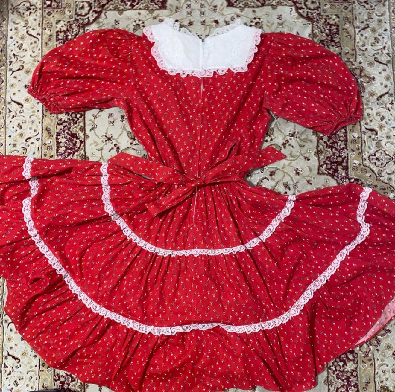 Jori Bee Red Floral Print Dress Size 14 - photo 2