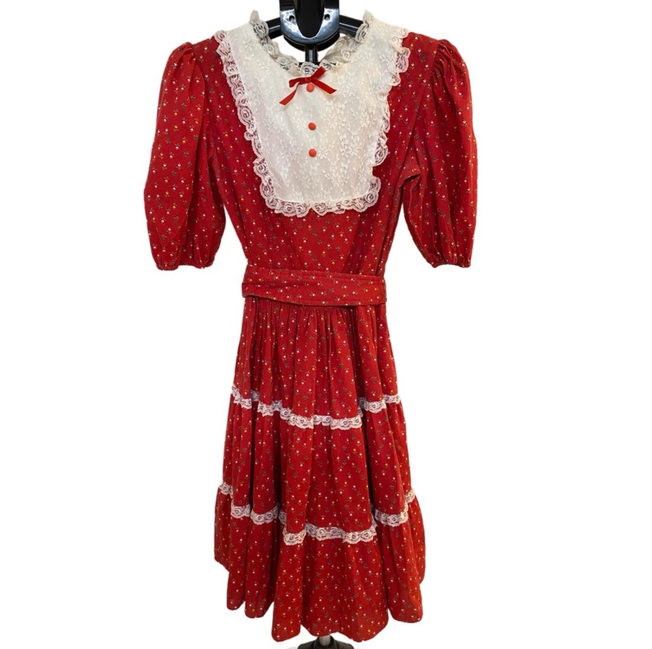 Jori Bee Red Floral Print Dress Size 14 - photo 3