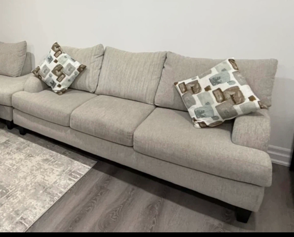 Sectional Sofa with Decorative Pillows