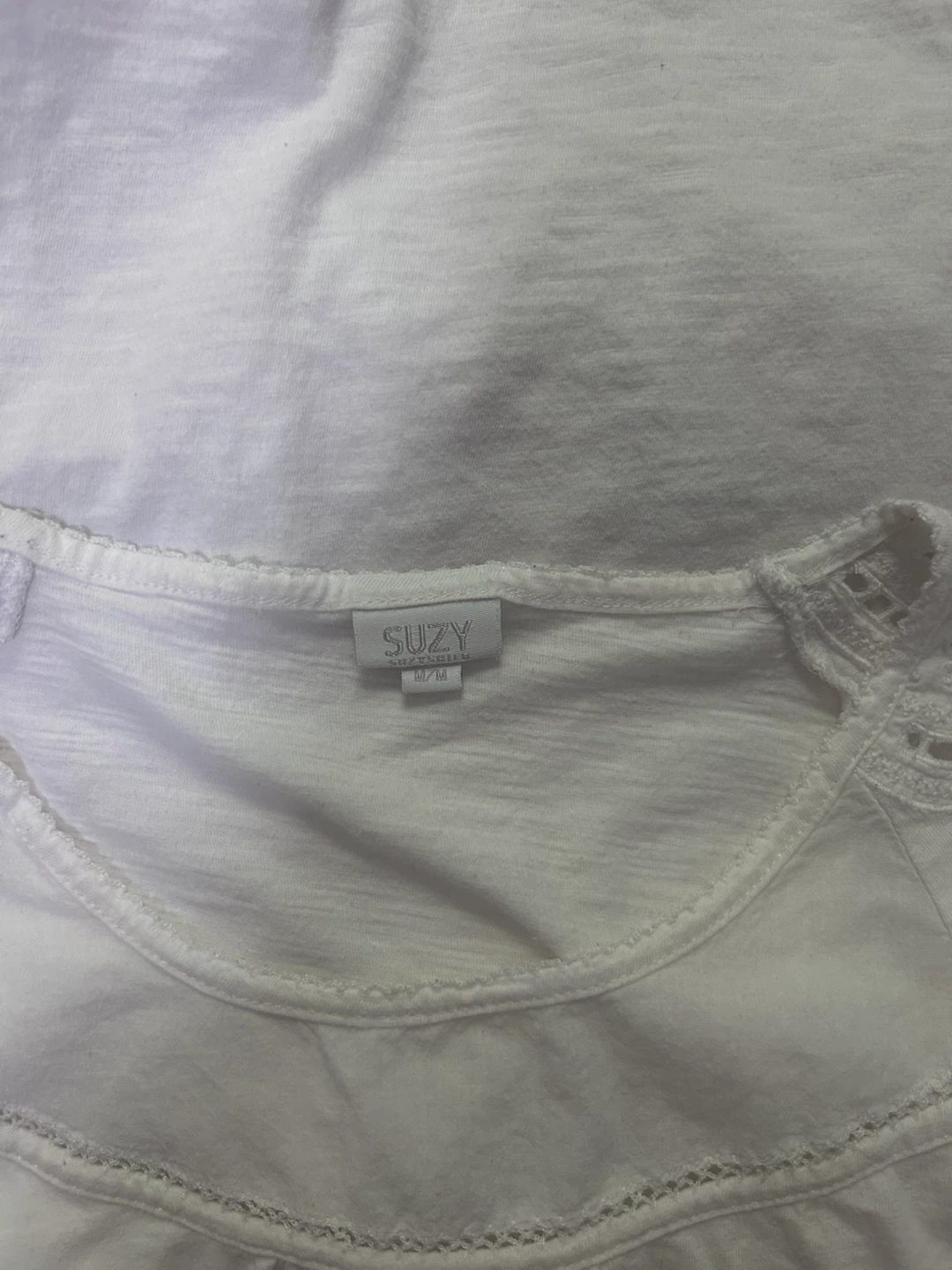 White Suzy T-Shirt with Lace Detail - M/M - photo 3