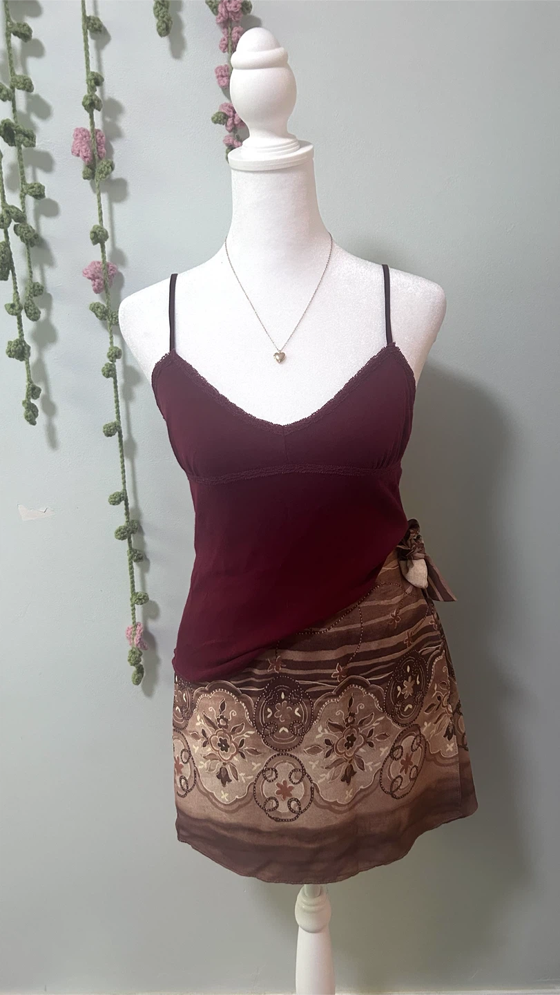 Urban De-NMar "Los Angeles" Brown Print Wrap Skirt