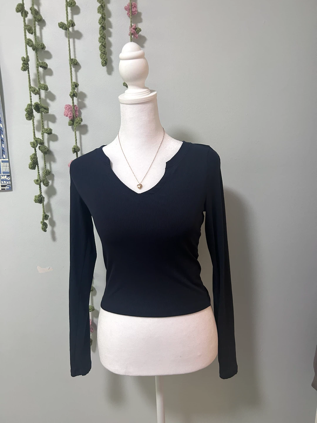 Hollister Ribbed Long Sleeve Top