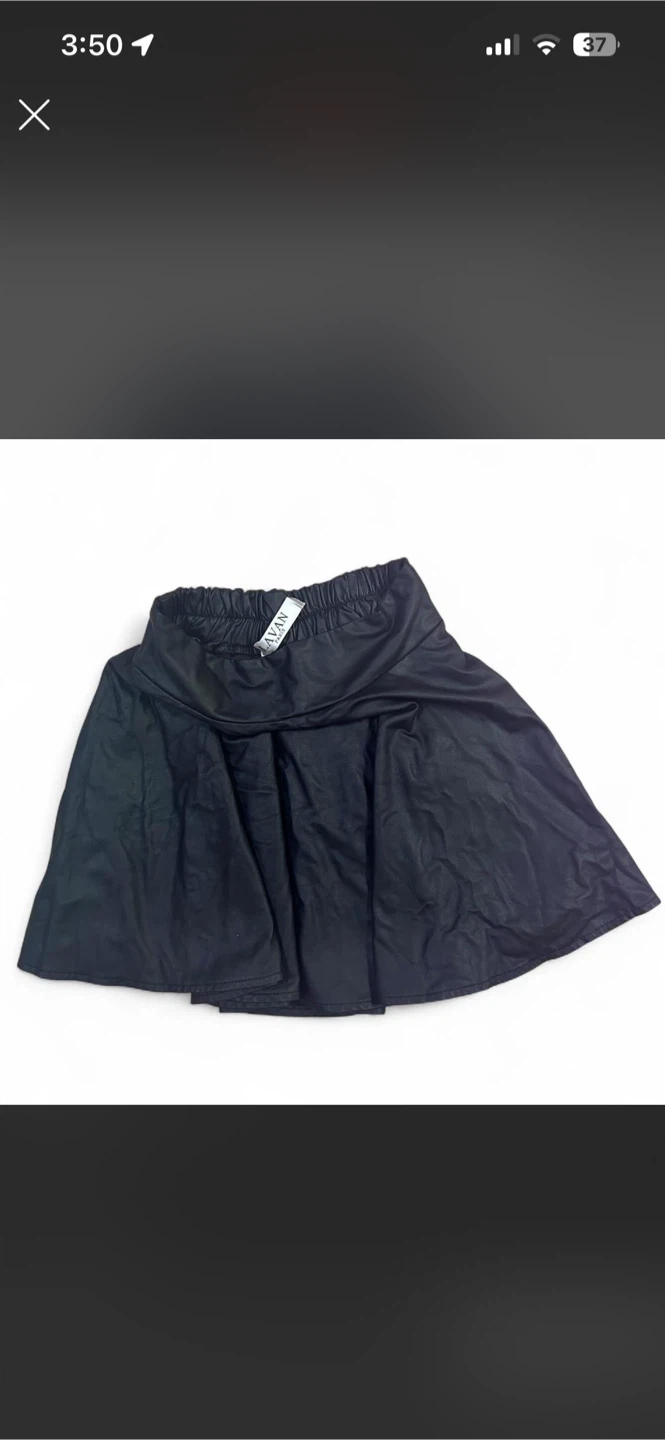 Black Faux Leather Skirt