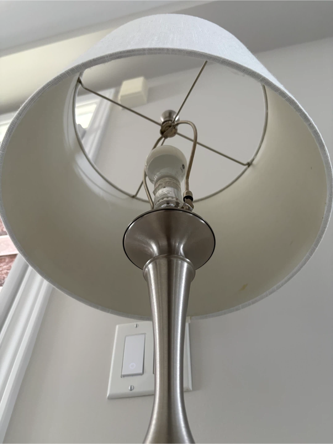 Silver Table Lamp with White Shade - photo 4